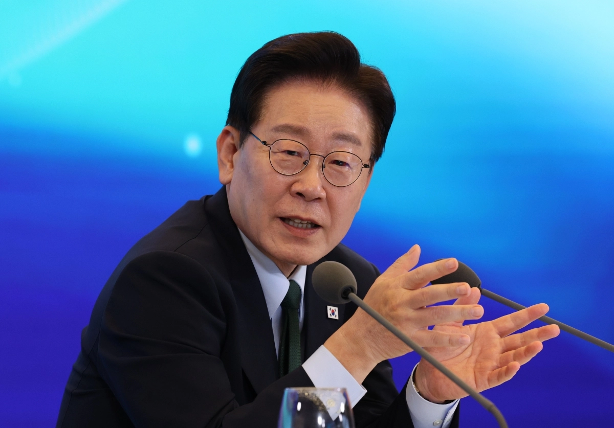 이재명 대통령이 7일 서울 한 회의장에서 열린 한국형 녹색대전환(K-GX) 전략 국민보고회에서 발언하고 있다. 2026.10.7 연합뉴스