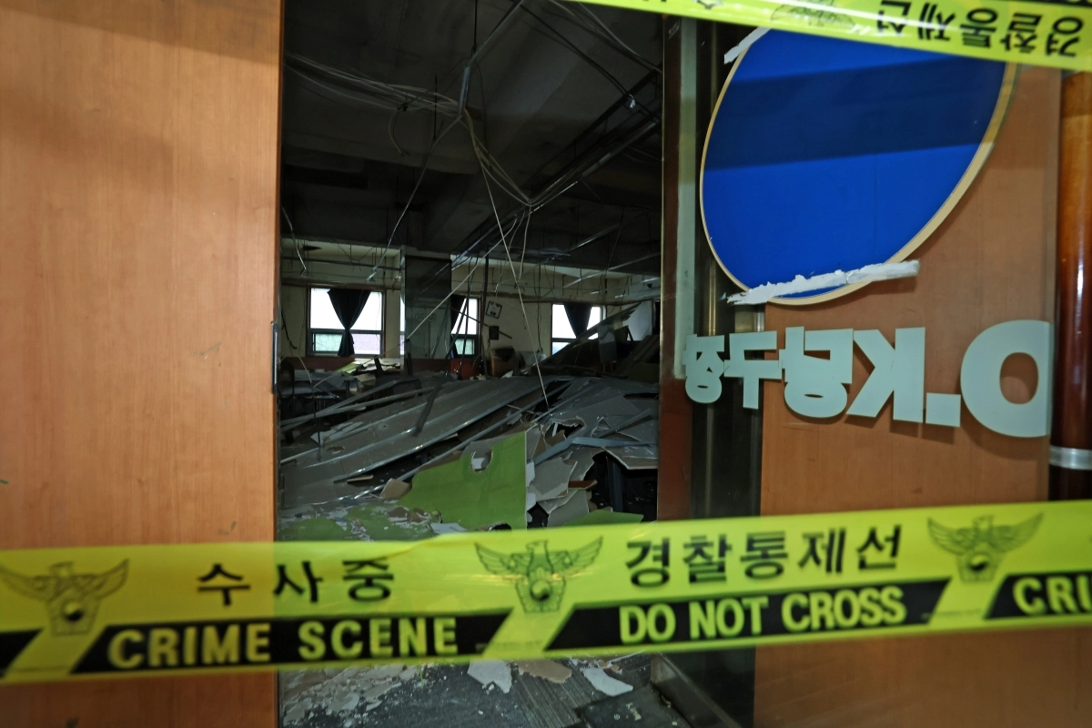출입 통제된 사고 현장