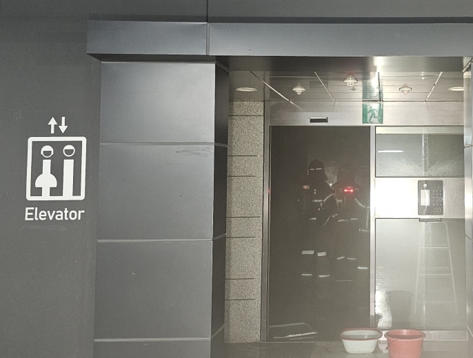 평택 동삭동 아파트 지하주차장 화재 현장. 경기소방재난본부 제공