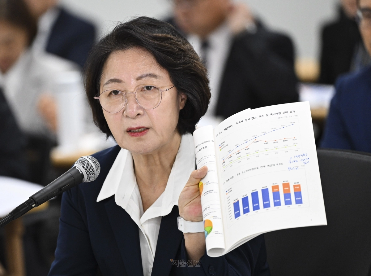 추미애 경기지사가 13일 경기 수원시 경기도청에서 열린 국회 행정안전위원회의 경기도 국정감사에서 질의에 답변하고 있다. 2026.10.13 이지훈 기자
