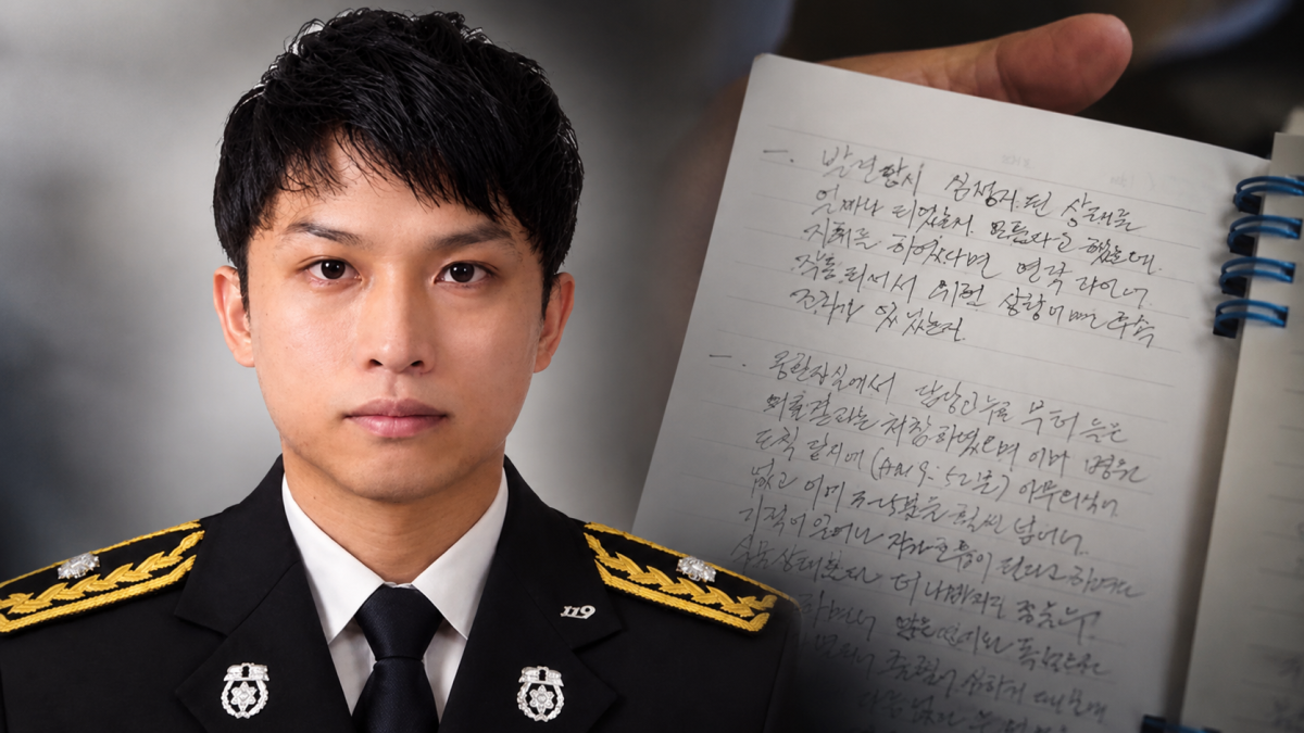 부천 화재로 순직한 고 김진석 소방위, 순직 김진석 소방위 유족이 작성한 수첩. 소방청, 유족 제공