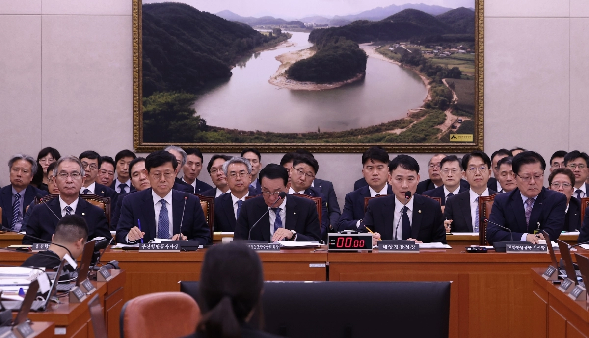 19일 열린 국회 농림축산식품해양수산위원회의 해양수산부와 여수광양항만공사, 울산항만공사 국정감사 모습. 뉴스1