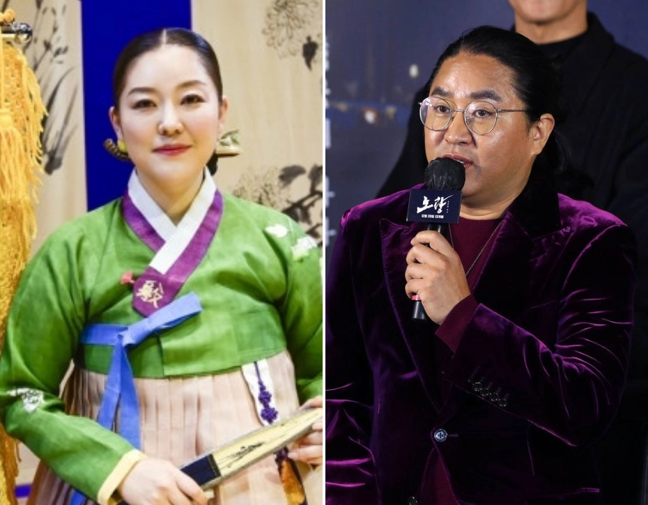 영화 ‘명량’의 김한민(오른쪽) 감독과 판소리 명창 이소영(왼쪽)이 다음달 15일 백년가약을 맺는다. 남원시 제공·뉴시스 자료사진