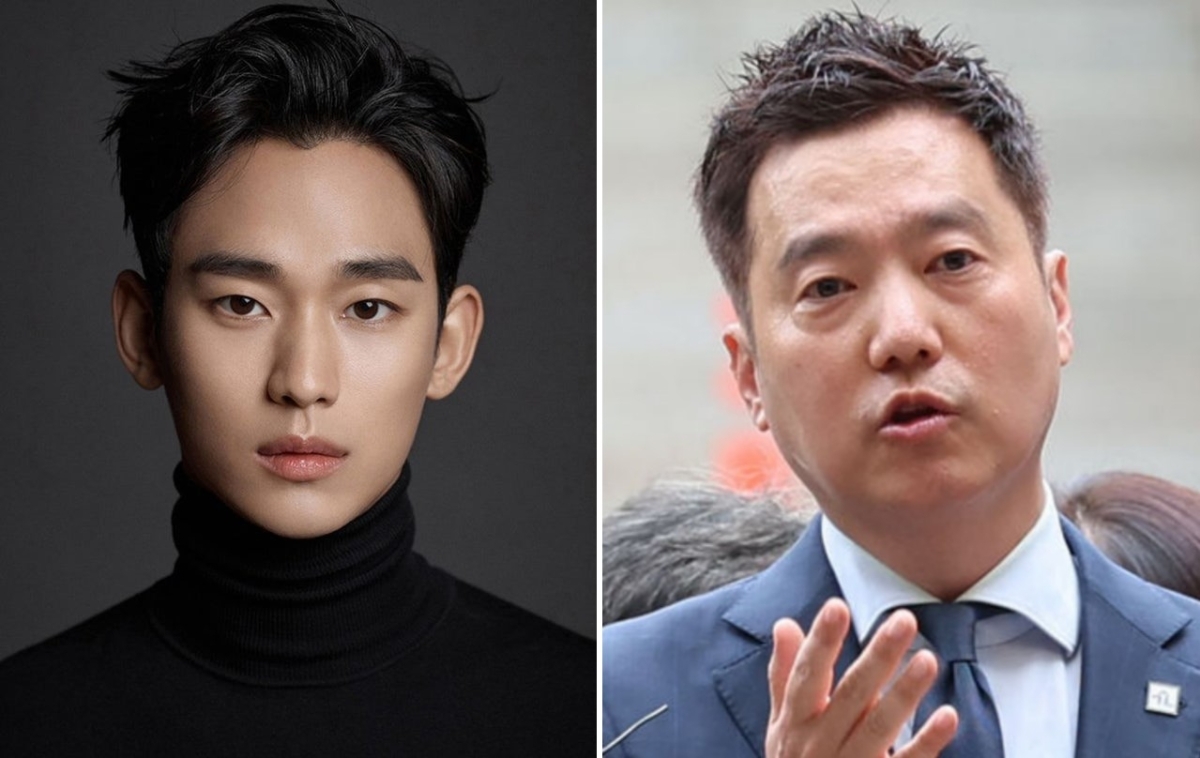 배우 김수현(왼쪽)과 김세의 가로세로연구소 대표. 골든메달리스트 제공·뉴시스 자료사진