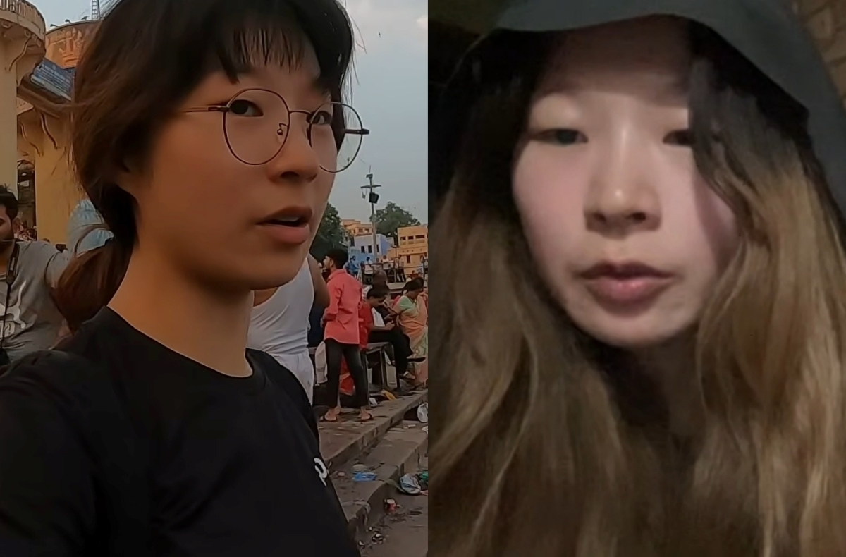 1년 넘게 소식이 끊겨 실종설에 휩싸인 여행유튜버 길바닥이 직접 근황을 전했다. 왼쪽 사진은 길바닥이 1년 전 마지막으로 올린 인도 여행 영상 속 모습, 오른쪽 사진은 22일 유튜브 라이브 방송을 통해 공개한 근황. 유튜브 채널 ‘길바닥’ 캡처