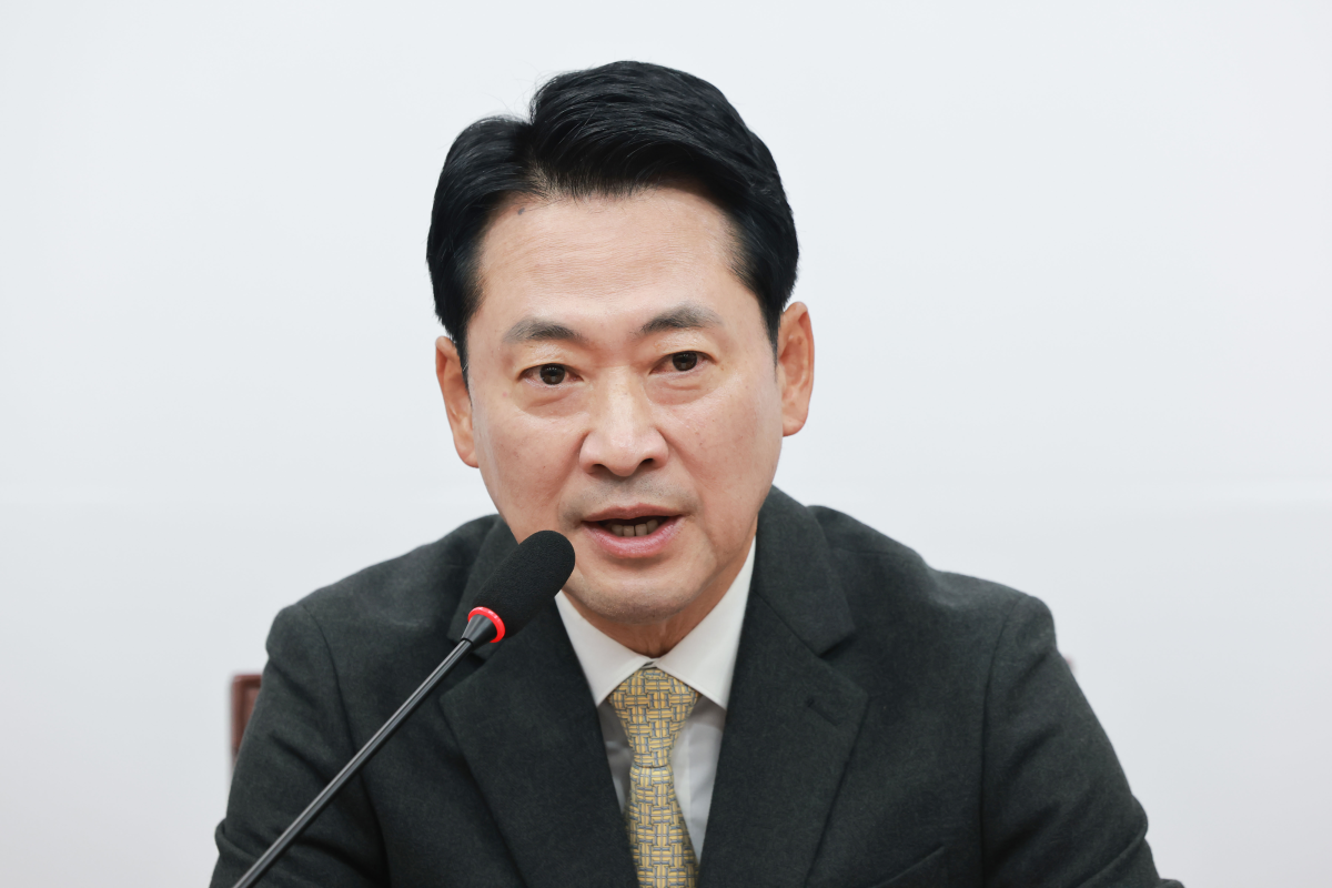국민의힘 장동혁 대표가 22일 국회에서 열린 최고위원회의에 참석해 발언하고 있다. 연합뉴스