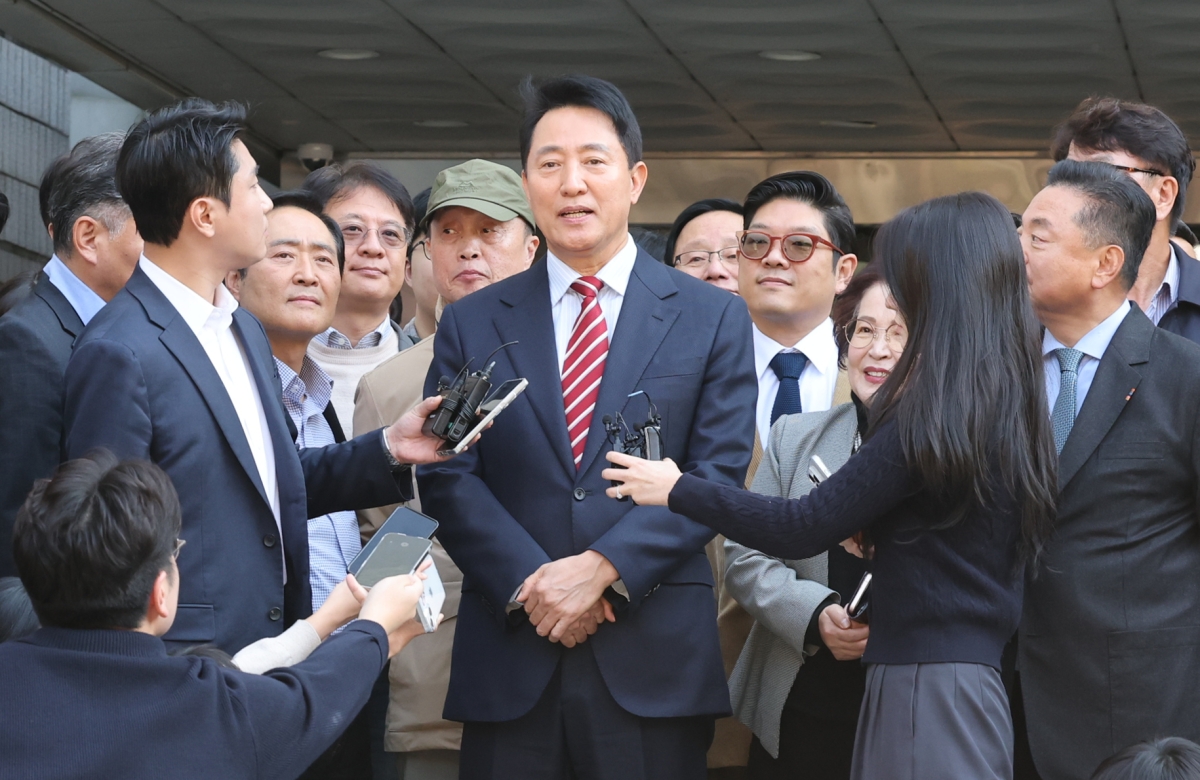 2026년 10월 23일 오세훈 시장 항소심 무죄 후 취재진 인터뷰