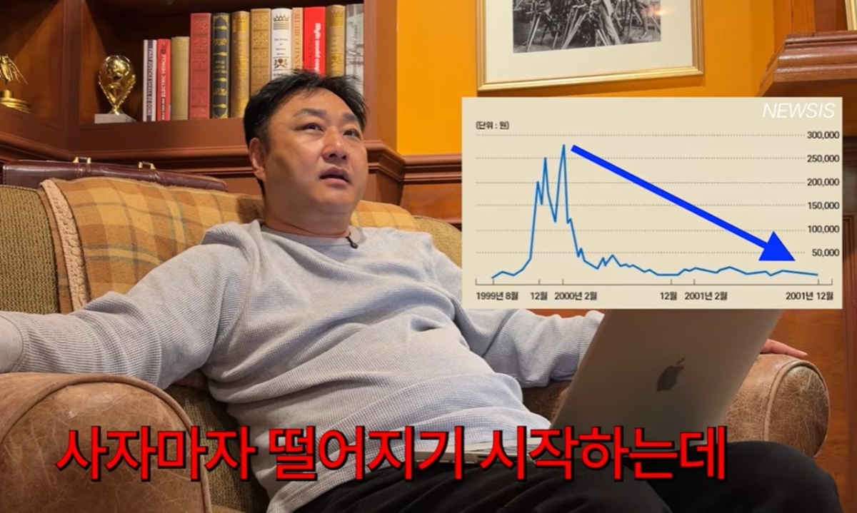 코미디언 김수용이 자신의 유튜브 채널에서 1999년 주식 투자에 뛰어든 뒤 급등주만 노리다 큰 손실을 본 경험을 공개했다. 자료 : 유튜브 ‘육감 김수용’