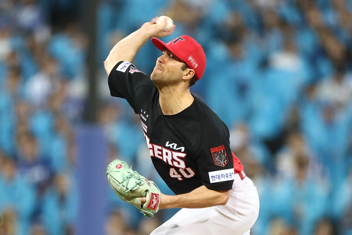26일 대구 삼성라이온즈파크에서 열린 2026 KBO 포스트시즌 플레이오프 삼성 라이온즈 대 KIA 타이거즈 1차전. 4회 말 KIA 선발투수 제임스 네일이 역투하고 있다. 2026.10.26        대구 연합뉴스
