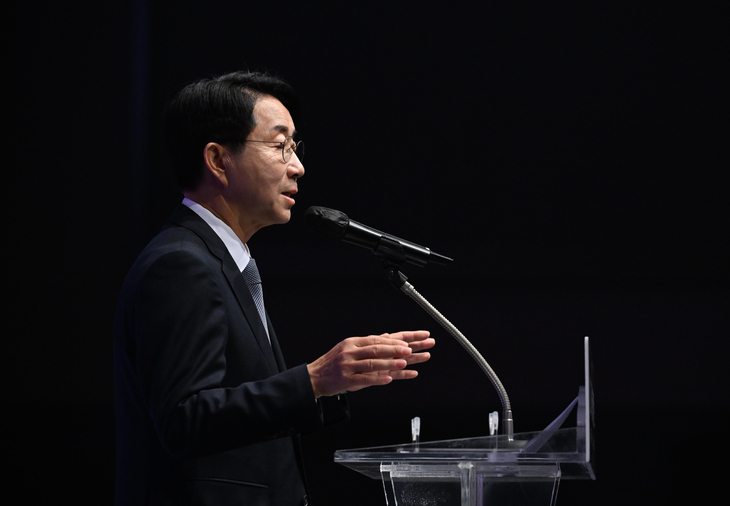 조정식 국회의장이 28일 서울 중구 서울신라호텔에서 열린 2026 서울신문 서울미래컨퍼런스 개회식에서 축사를 하고 있다. 도준석 전문기자