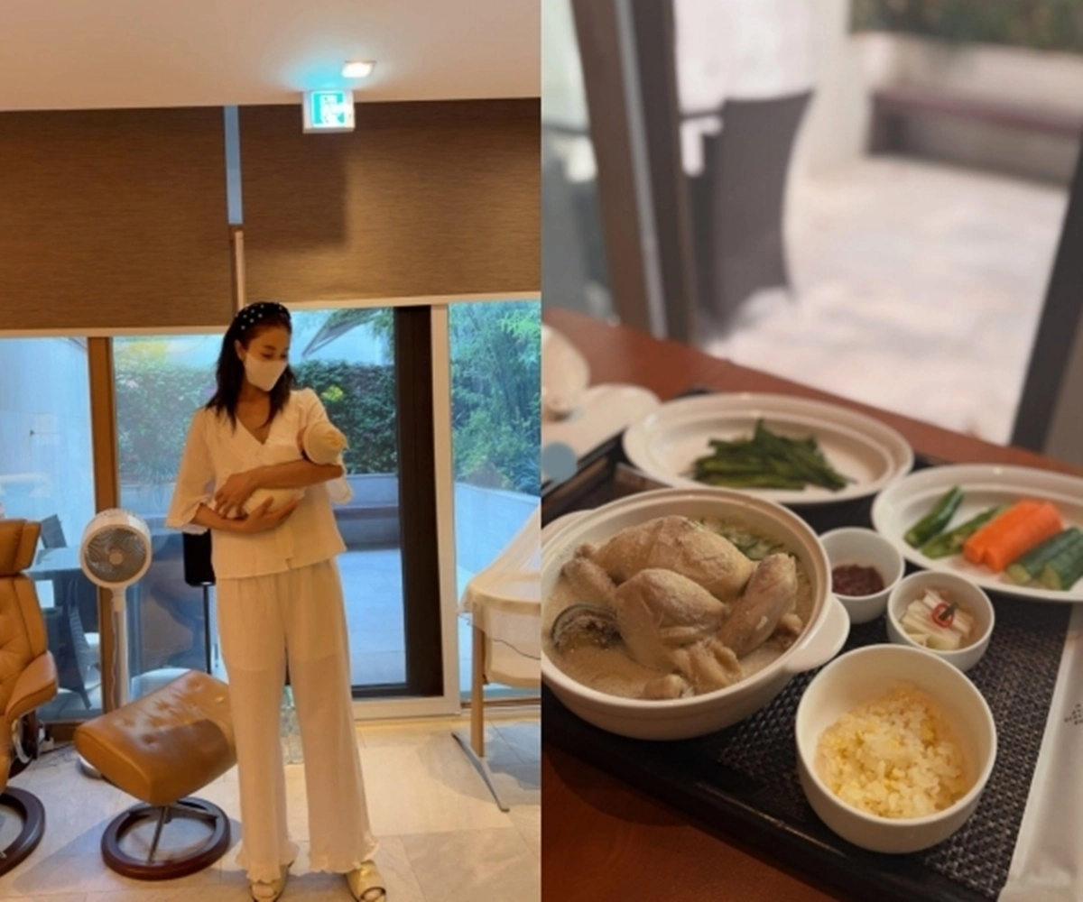 배우 한다감이 산후조리원을 이용하고 있는 모습. 한다감 SNS 캡처